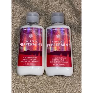 bath and body works twisted‎ peppermint lotion 2x